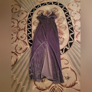 Velvet maxi dress with matching choker